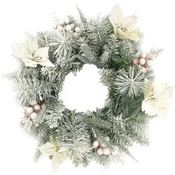 77602401 [クリスマスリース リース 飾り 玄関 花輪 30cm ポインセチア]