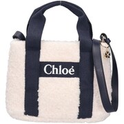 C10323/N78 OFF WHITE/NAVY [クロエ キッズ トートバッグ]