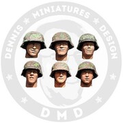 DHM35H02 1/35 WW.II ドイツ武装親衛隊兵士 頭部セット 6個入 [プラモデル用パーツ]