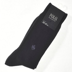 POLO BCS 紳士リブソックス 25～27cm ブラック PL0125