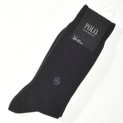POLO BCS 紳士リブソックス 25～27cm ブラック PL0125