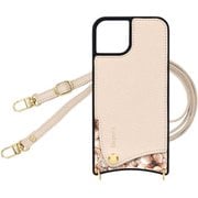 SH-IP15-FLEC [iPhone 15 用 ケース スマホショルダー スマホケース ショルダータイプ くすみカラー エレガンテ Elegante/花柄×エクリュ]