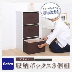 収納ボックス ブラウン 3個組 606-63