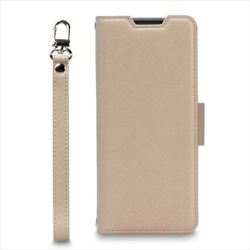 CR_X55CSPLNU_BG [Xperia 5 V 対応 ケース 手帳型/カード 収納/ストラップ/スタンド レザー スマホケース NU ベージュ×グレー]