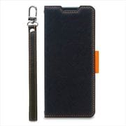 CR_X55CSPLNU_BO [Xperia 5 V 対応 ケース 手帳型/カード 収納/ストラップ/スタンド レザー スマホケース NU ブラック×オレンジ]
