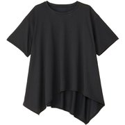 アシンメトリーフレアティー ASYMMETRY FLARE TEE DC724105 ブラック K Lサイズ [フィットネス ヨガ シャツ レディース]