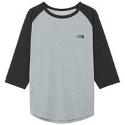 クォータースリーブベースボールティー 3/4 Sleeve Baseball Tee NT32476 ミックスグレー×ブラック ZK Sサイズ [アウトドア カットソー メンズ]