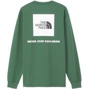 ロングスリーブバックスクエアロゴティー L/S Back Square Logo Tee NT32442 TNFグリーン(TG) Mサイズ [アウトドア カットソー メンズ]