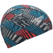 ブーンジオメトリックメッシュキャップ Boom Geometric Mesh Cap SE12402 ブルー×レッド(BR) Lサイズ [スイミング キャップ]