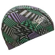 ブーンジオメトリックメッシュキャップ Boom Geometric Mesh Cap SE12402 グリーン×パープル(GP) Lサイズ [スイミング キャップ]