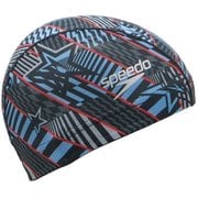 ブーンジオメトリックメッシュキャップ Boom Geometric Mesh Cap SE12402 ブラック×ブルー(KB) Lサイズ [スイミング キャップ]