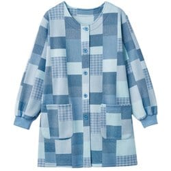 和柄ロング丈かっぽう着 パッチワーク柄 M-L