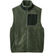 毛布でつくった暖かメンズベスト カーキ M