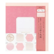 カラー色紙 二つ折り シール・封筒付 半透明 ピンク 33282006