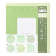 カラー色紙 二つ折り シール・封筒付 半透明 緑 33284006