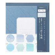 カラー色紙 二つ折り シール・封筒付 半透明 紺 33285006