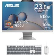 デスクトップパソコン/23.8型/Ryzen 5 7520U/メモリ 16GB/SSD 512GB/Windows 11 Home/WPS Office 2 Standard Edition/ホワイト M3402WFAK-WA054W