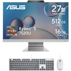 ヨドバシ.com - エイスース ASUS デスクトップパソコン/27.0型/Ryzen 5 7520U/メモリ 16GB/SSD  512G/Windows 11 Home/WPS Office 2 Standard Edition/ホワイト M3702WFAK-WA063W  通販【全品無料配達】