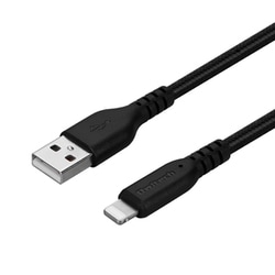 やわらか超タフ Type-A to Lightningケーブル 1m ブラック OWL-CBA4LA10-BK