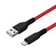 やわらか超タフ Type-A to Lightningケーブル 2m ブラックレッド OWL-CBA4LA20-BKRE