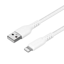 やわらか超タフ Type-A to Lightningケーブル 3m ホワイト OWL-CBA4LA30-WH
