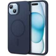 ESR Cloud Soft Case（HaloLock） Compatible with iPhone 15 Plus [iPhone 15 Plus用 Magsafe対応ミリタリーグレードシリコンケース Dark Blue]