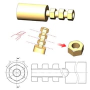 ANR-0017 連結式六角ナット.M （3×8本）24個入り [プラモデル用パーツ]
