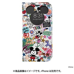 669-964897 [iPhone 15用 フリップ窓付きダイアリーケース ディズニーキャラクター ミッキーマウス/ラクガキ]