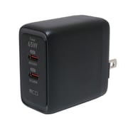 USB急速充電器 USB PD(パワーデリバリー)対応 65W USB-C×2 GaN(窒素ガリウム)採用 2台同時充電可能 ブラック IPA-C08/BK