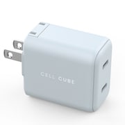 USB急速充電器 2-Port Type-C Fast Charger GaN(PD45W) USB PD(パワーデリバリー)対応 45W USB-C×2 GaN搭載 折りたたみ式プラグ採用 白藍(薄青) CCAC12-LB