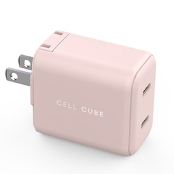 USB急速充電器 2-Port Type-C Fast Charger GaN（PD45W） USB PD（パワーデリバリー）対応 45W USB-C×2 GaN搭載 折りたたみ式プラグ採用 薄桜（薄ピンク） CCAC12-LC