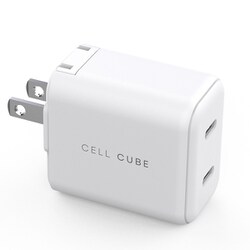 USB急速充電器 2-Port Type-C Fast Charger GaN（PD45W） USB PD（パワーデリバリー）対応 45W USB-C×2 GaN搭載 折りたたみ式プラグ採用 白 CCAC12-WH