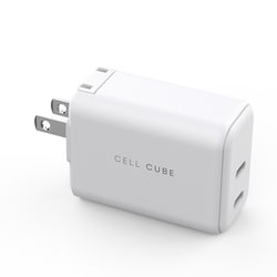 USB急速充電器 2-Port Type-C Fast Charger GaN（PD65W） USB PD（パワーデリバリー）対応 65W USB-C×2 GaN搭載 折りたたみ式プラグ採用 白 CCAC14-WH