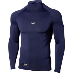 ヒートギアアーマー コンプレッション ロングスリーブ モック シャツ 1358645 MidnightNavy(410) LGサイズ [ウェア シャツ]