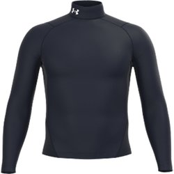 ヒートギアアーマー コンプレッション ロングスリーブ モック シャツ 1369606 MidnightNavy/White(410) XLサイズ [機能性スポーツウェア シャツ メンズ]