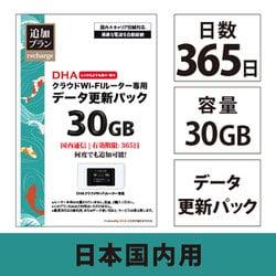 クラウドWi-Fi 30GB 365日 国内通信更新用パック（DHA-RTR-038用オプション） DHA-RTR-041