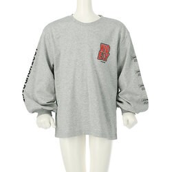 423-3110 GRY 120 トップス [袖プリントリブ付き ビッグロングTシャツ]