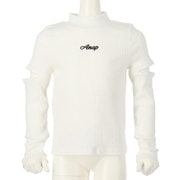 423-3135 O.WH 110 トップス [プチハイネック 袖カット テレコロング Tシャツ]