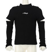 423-3135 BK 110 トップス [プチハイネック 袖カット テレコロング Tシャツ]