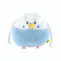P-9262 ぽわびより 巾着 インコ（ブルー） [キャラクターグッズ]