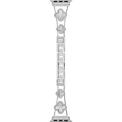 LN-AW41B23SV [Apple Watch 38/40/41mm バンド（Series 10/42mm対応） 「CORVIN」 クローバービジューメタルバンド シルバー]