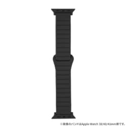 LN-AW49B02BK [Apple Watch 42/44/45/49mm バンド（Series 10/46mm対応） 「CORVIN」 マグネットシリコンバンド ブラック]