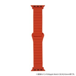 LN-AW49B02RD [Apple Watch 42/44/45/49mm バンド（Series 10/46mm対応） 「CORVIN」 マグネットシリコンバンド レッド]
