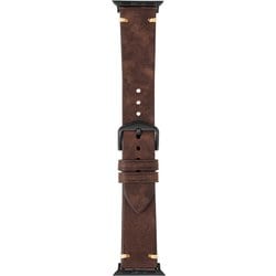 LN-AW41B33BR [Apple Watch 38/40/41mm バンド（Series 10/42mm対応） 「CORVIN」 ヴィンテージ調レザーバンド ブラウン]