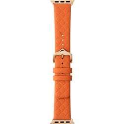 LN-AW41B35OR [Apple Watch 38/40/41mm バンド（Series 10/42mm対応） 「CORVIN」 キルティング調レザーバンド オレンジ]