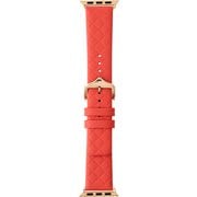 LN-AW41B35RD [Apple Watch 38/40/41mm バンド（Series 10/42mm対応） 「CORVIN」 キルティング調レザーバンド コーラルレッド]
