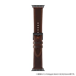 LN-AW49B16BR [Apple Watch 42/44/45/49mm バンド（Series 10/46mm対応） 「CORVIN」 ベーシックレザーバンド ブラウン]