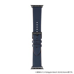 LN-AW49B16NV [Apple Watch 42/44/45/49mm バンド（Series 10/46mm対応） 「CORVIN」 ベーシックレザーバンド ネイビー]