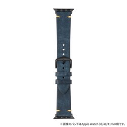 LN-AW49B17NV [Apple Watch 42/44/45/49mm バンド（Series 10/46mm対応） 「CORVIN」 ヴィンテージ調レザーバンド ネイビー]