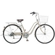 シティサイクル ダブルワン 266 26インチ 外装6段変速 マットモカベージュ DOS66B＃753